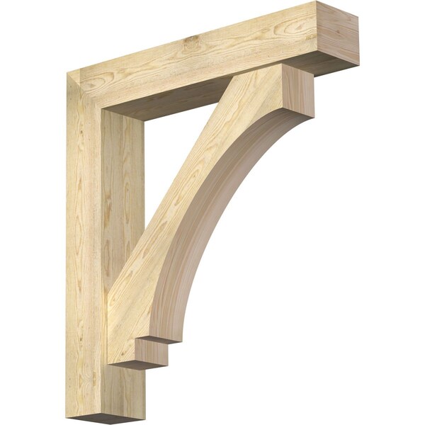 Ekena Millwork Imperial Block Rough Sawn Bracket w/ Offset Brace, Douglas Fir, 8"W x 40"D x 44"H BKT0806X40X44IMP05RDF - main